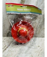 Let’s Fiesta 3 Pc Red Plastic Mexican Style Mini Hats 3 Inches Diameter - $242.34 MXN