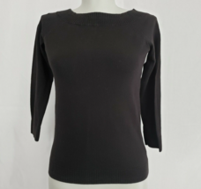 Liz Claiborne womens Petite black Pullover Sweater 3/4 sleeve  Boat Neck... - £7.99 GBP