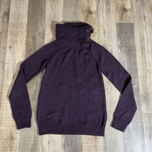 Banana Republic Women&#39;s M Purple Cowl Button Turtle Neck Sweater - $24.44