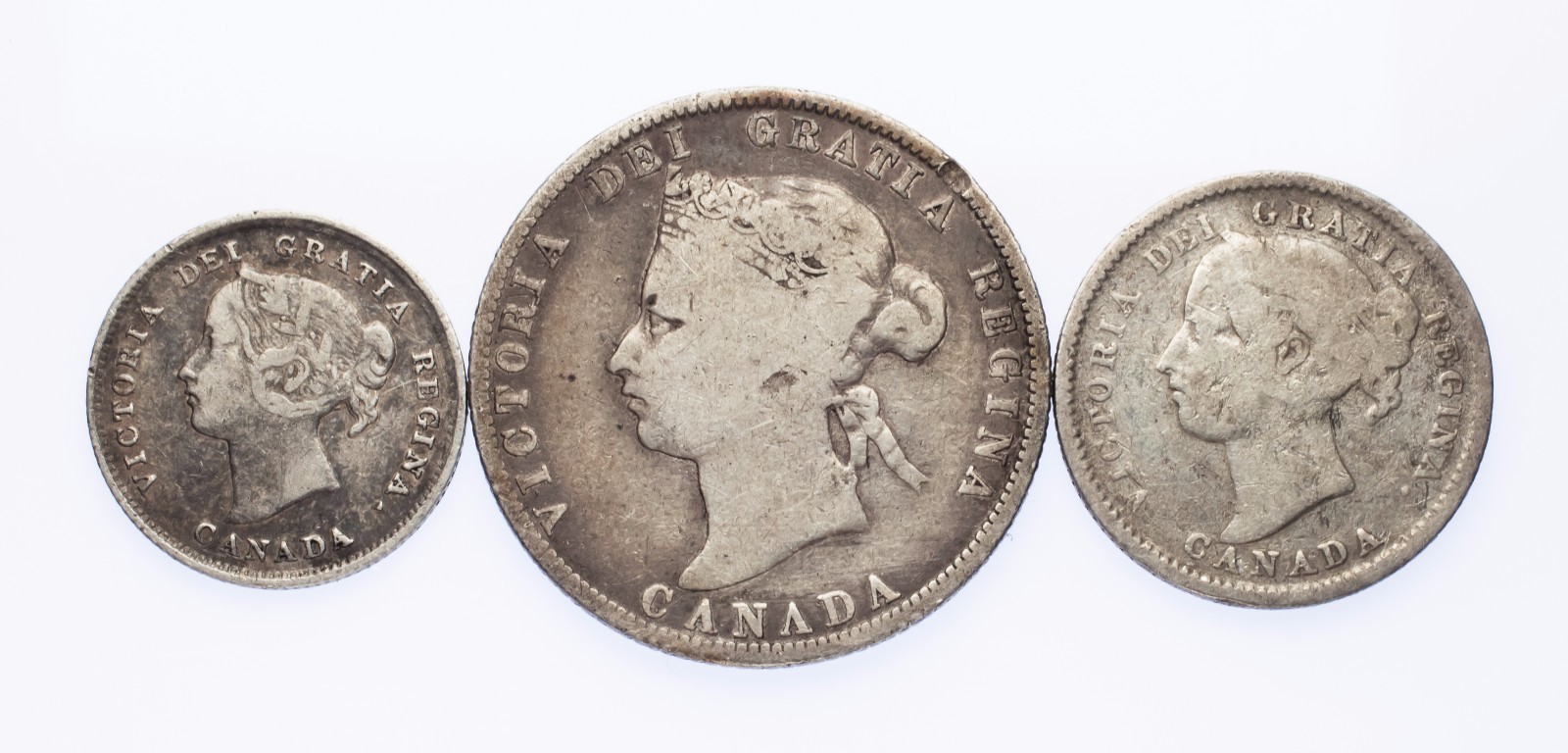 1899 5C,1888 10C,1874 25C Silver Canada Full of 3 Coins (Vg-Vf Condition)-
sh... Item image 2