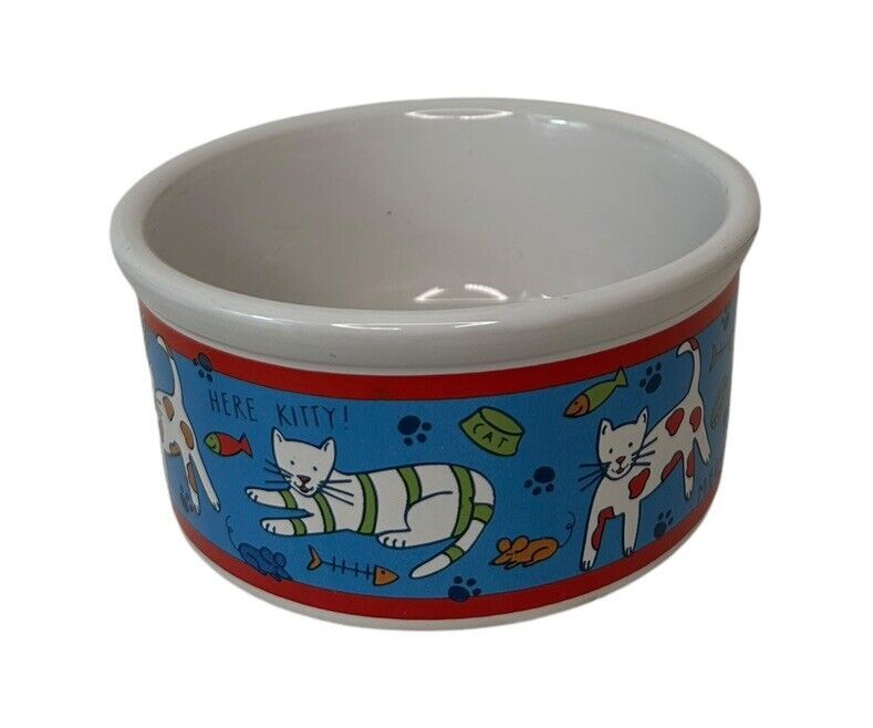 Riviera Van Beers Paw Prints Cat Dish 6&quot; Food Water Bowl for Signature S... - $15.83