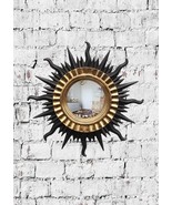 Mirror Round Sun - Black And Gold Resin Art Deco Style Gift Idea - $133.18 CAD