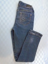 L.E.I. Girls Kate Low Rise Skinny Adjustable Waist Denim Blue Jeans Size 10 - $10.74 CAD