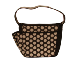 Fit &amp; Fresh Insulated Lunch Bag Tote Black White Polka Dot Side Drink Holder  - £18.49 GBP