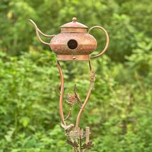 Zaer Ltd. Copper Colored Teapot Birdhouse Garden Stakes (Style 1) - £86.48 GBP+