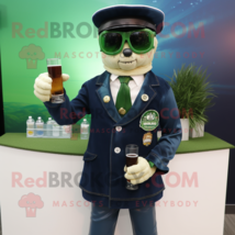 Navy Green Beer mascot costume character dressed with a Blazer and Sunglasses - £1,016.86 GBP