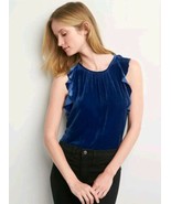 $69 GAP Womans 865314 Velvet Ruffle Shirt Blouse Top Large New Soft - £23.74 GBP