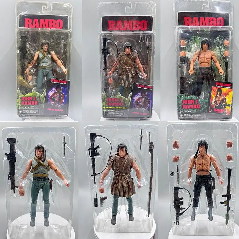 NECA Figure First Blood John J Rambo PVC Action Figure Collectible Model Toy - £32.79 GBP
