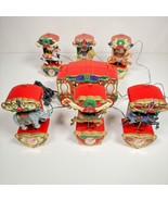 Mr Christmas Holiday Carousel 6 Horse 21 Carols Music Lights Works See V... - $54.44