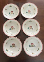 Vintage 6 Joy of Christmas Jamestown China Stoneware Soup Cereal Bowls - $23.76