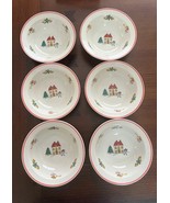 Vintage 6 Joy of Christmas Jamestown China Stoneware Soup Cereal Bowls - $33.36 CAD