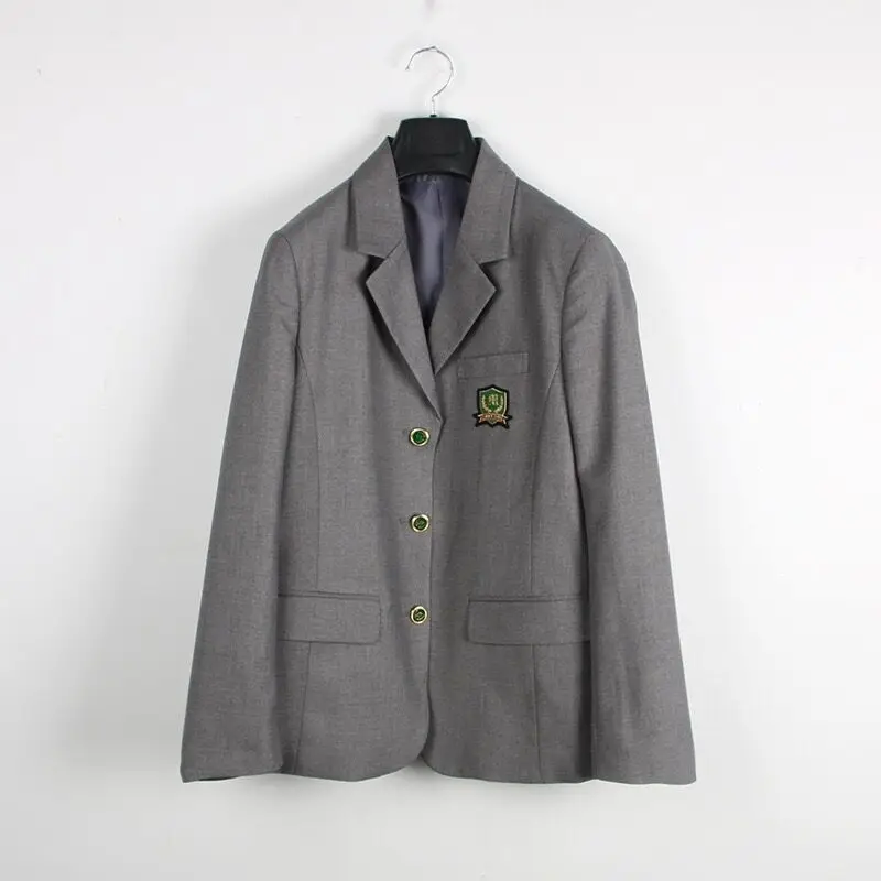 Female Student Suit Jacket Gray Japan School Uniforms Coats Spring Autumn Britis - £89.31 GBP