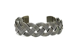 African Tribal Cuff Bracelet, Wide Braided Bracelet in Boho Style, Women... - £17.32 GBP