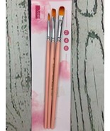3Pcs Flat Different Shape Paint Brush Wood Handle Nylon Hair Brush - £9.66 GBP