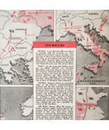 1944 WW2 127th Week Of The War Map Pathfinder Magazine Page Military DWP7A - $42.08 CAD