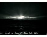 RPPC Sunset on Coeur d&#39; Alene Lake Idaho ID UNP 1940s Postcard Tegs Stud... - $8.86