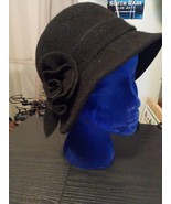 Maitose Wool Fedora Hat Womens Medium Black Wool Felt Fashion Hat Flower - $21.77