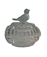 Crystal Clear Glass Egg Shaped Dish with Bird Trinket Dish Lidded - £17.03 GBP