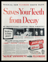 1955 Super Ammident with Fluoride Toothpaste Vintage Print Ad - £11.17 GBP