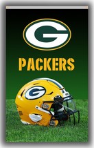 Green Football Team Memorable Flag 3x5ft Packers Helmet Vertical Banner - $335.24 MXN