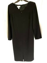 Talbots Dress 8 Classic Little Black Lined Zipper in Back 3/4 Sleeve - $36.25