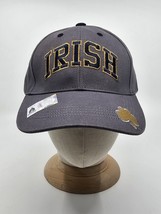 Notre Dame ND Fighting Irish Gray Gold Blue Shamrock Strapback Hat - £22.37 GBP