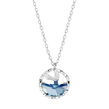 Wish Mermaid Tears Collarbone Women Necklace Summer Creative Ocean Blue Crystal  - £7.83 GBP