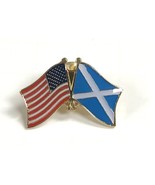 Box of 12 Scotland &amp; US Friendship Flag Lapel Pins  - £15.56 GBP