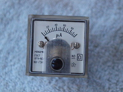 Vintage Rare Soviet Russian USSR Mini Panel mA Meter M260M  1973  Range ... - $14.11