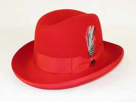 Men Bruno Capelo Dress Formal Hat Australian Wool Homburg Godfather GF105 Red image 4