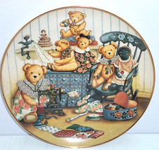 Teddy Bear Sewing Circle Collector Plate Franklin Mint COA Vintage - $49.95
