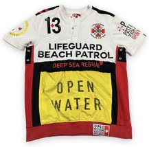 Post Game Lifeguard Beach Patrol Open Water Pullover Snap Shirt Jacket Distress - £26.83 GBP
