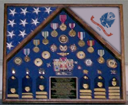 Army Two Casket Us American Flag Shadow Box Display Case For Medals And Badges - £878.32 GBP