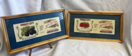 Original Framed &amp; Matted Forest City Brand Strawberries/ Blackberries Ca... - $39.95