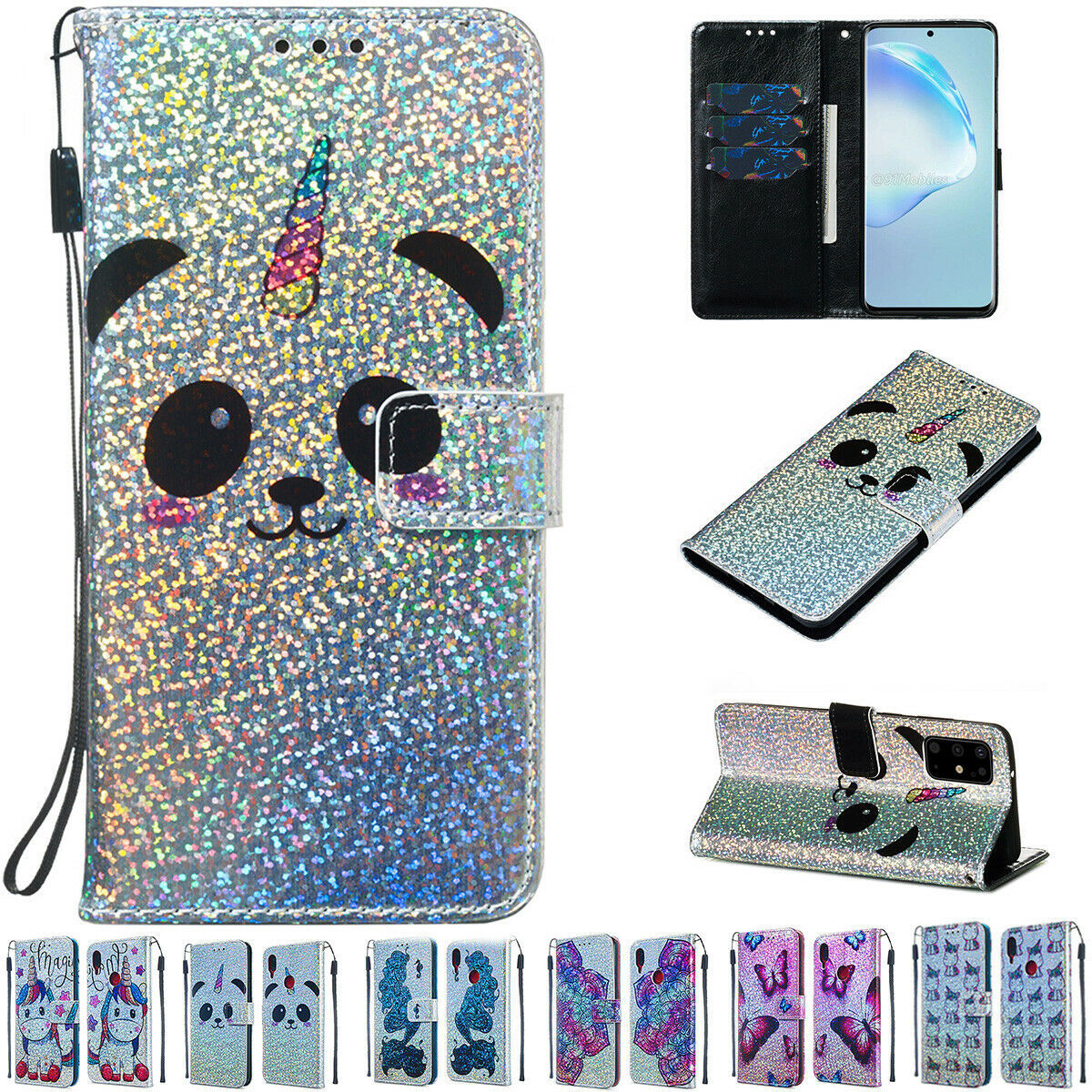 For Samsung Galaxy S20 Ultra S8 S9 S10 Plus Wallet Leather Case Flip Stand Cover