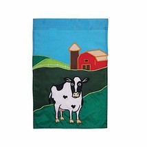 Cow &amp; Red Barn Garden Flag 12 Inches X 18 Inches - In the Breeze 4460 - £11.75 GBP