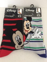 NEW Disney Mickey Mouse Striped Unisex Crew Socks Size 9-13 - $235.76 MXN