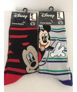 NEW Disney Mickey Mouse Striped Unisex Crew Socks Size 9-13 - $234.64 MXN