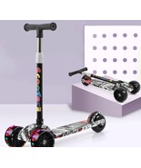 Kids Scooter 3 Wheels Folding Foot Scooters LED Adjustable Skateboard - £54.99 GBP
