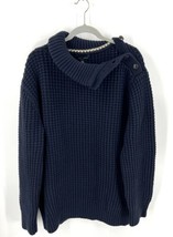 Banana Republic Mens Size XL Tall Shoulder Button Sweater Navy Blue Chunky NEW - £67.47 GBP