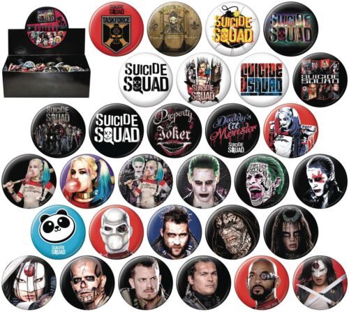 DC Comics Suicide Squad Movie Button Assortment of 30 Ata-Boy YOU CHOOSE... - $1.00+