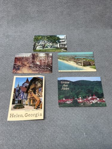 Vintage Lot of 5 Florida Georgia Postcards Paper Ephemera Souvenir KG JD - $9.89