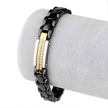 Fashion Ceramic Bracelets For Women Men 20CM Black White Ceramic Bracelet Crysta - £19.65 GBP