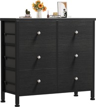 Boluo Black Dresser For Bedroom 6 Drawer Dressers &amp; Chests Of Drawers Small - $90.98