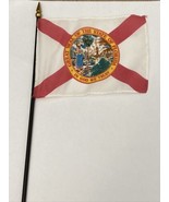 New Florida State Mini Desk Flag - Black Wood Stick Gold Top 4” X 6” - $8.00