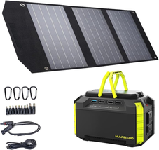  Solar Panel 30W and 110V 150W Peak AC Outlet, DC Ports, USB Ports 150Wh Portabl - £231.84 GBP
