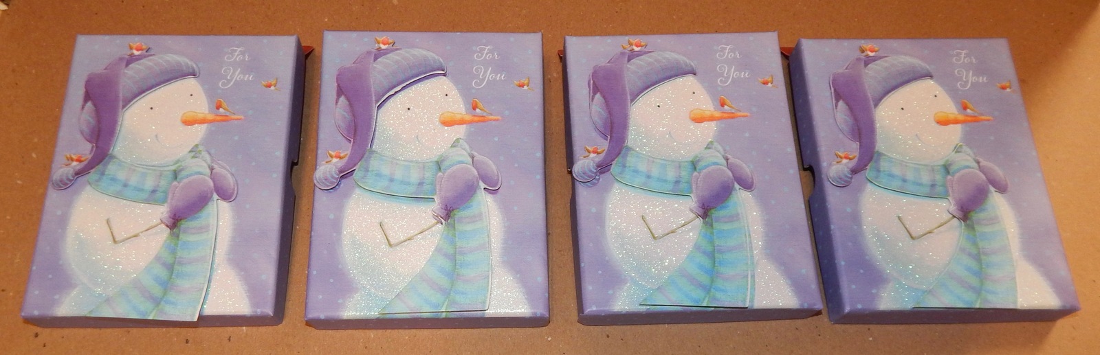 Christmas Gift Card Holders 4ea Trimmerry 5 1/2" x 4" ShopKo Snowman For You 92P - $14.49