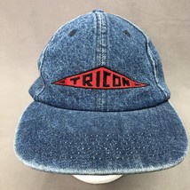 DENIM TRICON LOGO EMBROIDERED ADJUSTABLE STRAPBACK CAP/HAT MADE BY HIT - $5.85