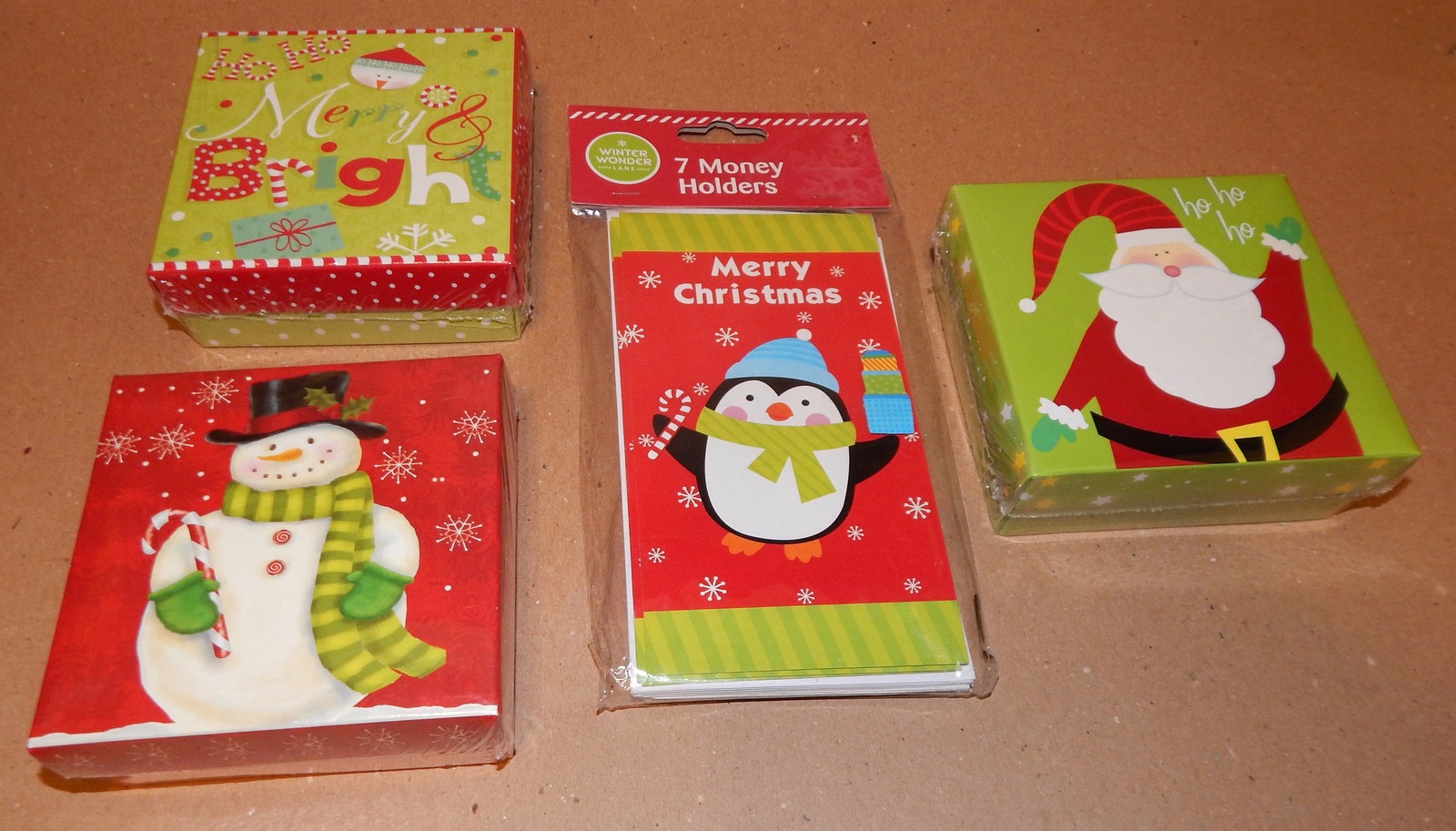 Christmas Money Holders & Gift Card Boxes 4 Items Total Mix Lot By Big Lots 92T - $11.49