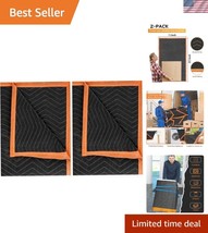 2-Pack Heavy-Duty 80x72in Quilted Moving Blankets for Safe Furniture Tra... - $708.53 MXN